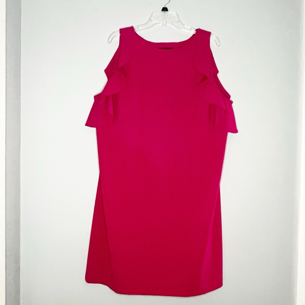 LANE BRYANT Sheath Sleeveless Ruffle Dress Pink Women Size 18/20 Office Work NEW